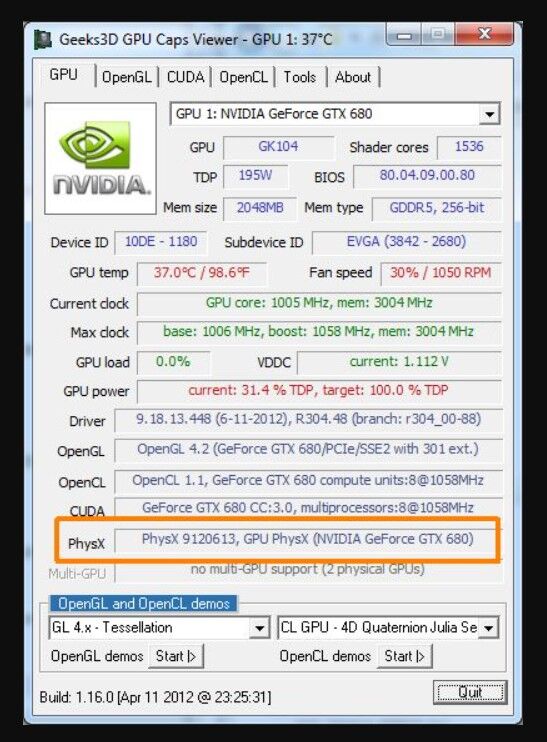 What is nvidia physx system software 